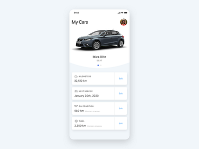 Car Management App Concept app car design ios management