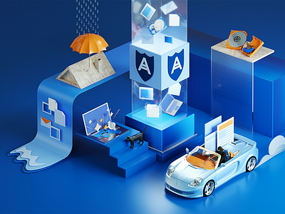 Acronis World Backup Day 2019 3d acronis animation backup cinema4d drawing illustration landing landingpage octane promo render sketch web website