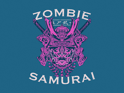 Zombie Samurai illustration japanese culture mascot samurai vector zombies