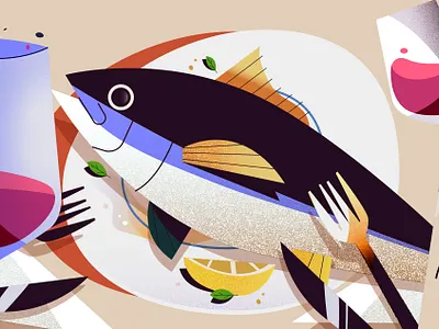 Mediterranean food app food delivery app dinner fish flat food foodie graphic design illustration lunch mediterranean ui vector wine