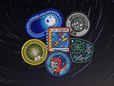 Ethyca Mission Patch Collection branding clover cosmic geometric graphic design greek illustration journalism line lineart logo merch merchandise mission patch modern monoline moon patch patches retro