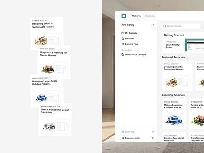 Nestify - Architectural & Interior Drawing [Tutorials] architech clean dashboard design floor plan learn library study tutorials ui video web website