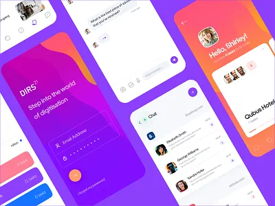 Hotel Management & Communication App android business chat clean colorful design fresh ios light list mobile news pattern sign splash todo ui ux