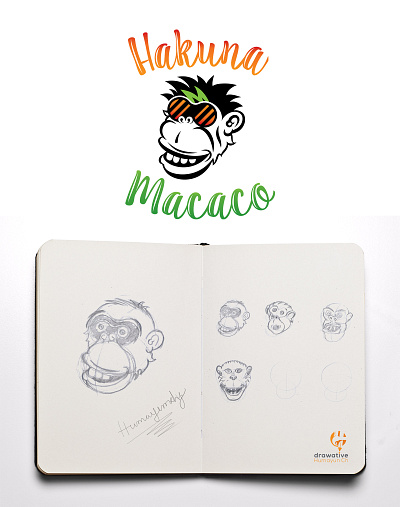 Monkey & Custom Typographic Logo For T-Shirt custom type logo monkey t shirt design