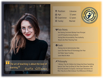Teacher Persona app design illustration ui ux vector web website