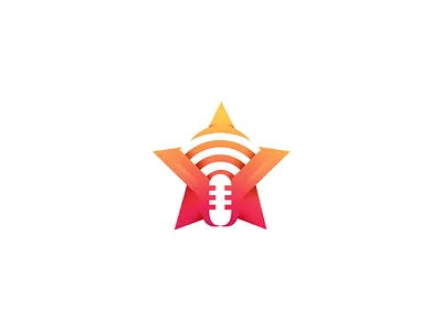 star podcast logo broadcast digital entertainment interview live logo mic microphone multimedia music podcast radio record sound speak speaker star studio video voice