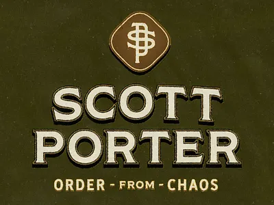 Scott Porter Logo Lockup branding logo logotype monogram texture