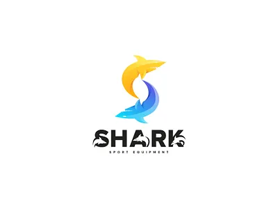 Letter S with shark logo aggressive animal attack bite fish logo mascot nature ocean predator sea shark sport surf swim team water wild wildlife