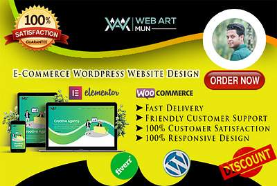 I will create responsive ecommerce wordpress website ecommerce multi vendor website responsive web design wordpress website