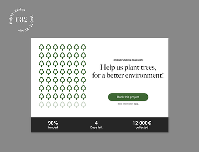 Daily UI #032 / Crowdfunding Campaign crowdfunding crowdfunding campaign daily 100 challenge daily ui nature trees ui