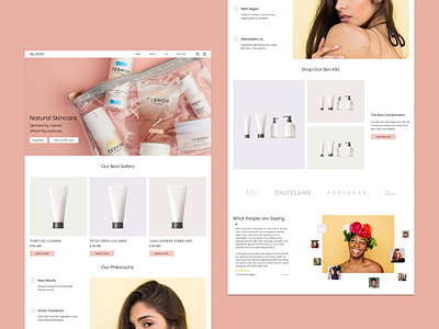 Skincare Home Page Mockup