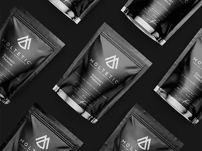 MOLTETIC Coffee packaging pouch design black brand branding coffee coffeeshop design identity logo logo design luxury mockup modern packaging packaging design packaging mockup panter panter vision pouch royal silver