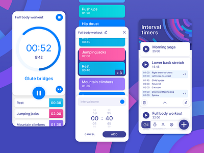 Interval timer app clock mobile timer ui ux