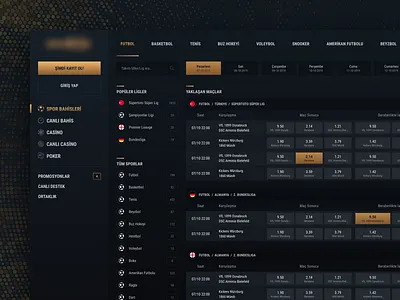 Betting Sportsbook bet bets betting bookmakers casino football live sport poker sports ui