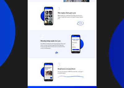 NEW-S App Landing Page Design (Features) app app design branding design features page graphic design identity ios app design landing page landing page design landing page ui landing pages news news app news site ui vector web webpage design webpagedesign