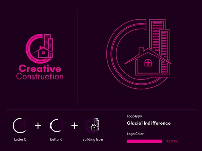 Creative Construction Logo brand identity branding builder logo business logo construction logo corporate identity creative design developer logo flat logo graphic design icon icon design logo logo design logotype minimal minimalist logo minimalist logo design modern logo realestate logo