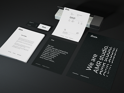 AMR studio Branding. alvaromelgosa artdirection branding design digital design graphicdesign logo motiongraphics stationery design typography website