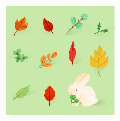 Bunny rabbit bunny design flat illustration leaves logo minimal photoshop rabbit web website winter winterboard