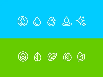 clean+vegan icons clean cosmetic cosmetology drop fourhands icon design icon designer iconography icons illustration leaf line outline pictogram stroke stroked vector vegan