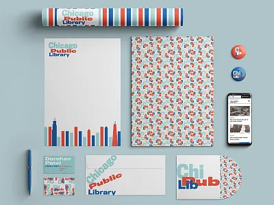 Brand Identity Concept for Chicago Public Library brand identity branding library logo logo design stationery typography