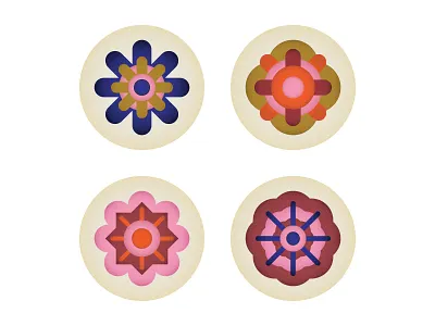 Flower design 2d art blue clean colors creative design digital digital art drawing flat flower geometic icon illustration illustrator logo pink vector