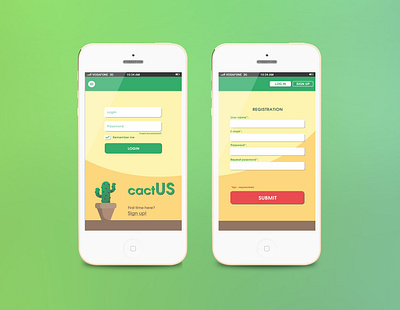 Registration Form CactUS design flat ui vector