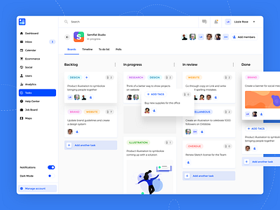 UI Kit - Kanban Board ✅💯 kanban management app management system organization semiflat semiflat studio task app task cards task management task manager task tracking tasks to do app trello web admin