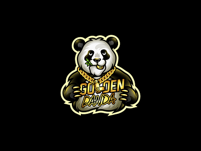 Panda Logo animal animal art animal logo black design esport esports gaming gaming logo golden illustrate illustration illustrator logo panda white