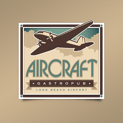 Aircraft Gastropub brand identity branding branding and identity food icon plane typography