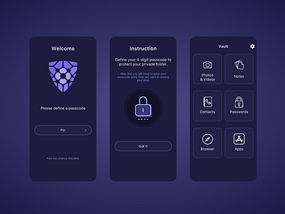 Vault App app mobile ui ux vector