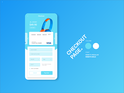 Daily UI Challenge - Day 002: Checkout Page card checkout checkout page daily ui 002 dailyui dailyuichallenge design mobile app mobile ui uiux