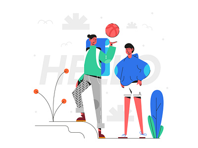 Hello Dribbble animation design flat graphic design header illustration hello hello dribble illustration modern ui web website