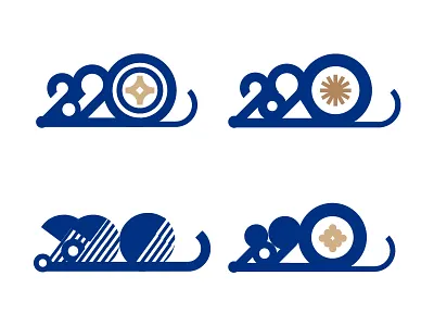 2020 2020 animal geometric icon illustration logo mice minimal mouse new year pattern rat shape typography year of the rat