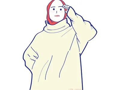 Girl in hijab illustration vector