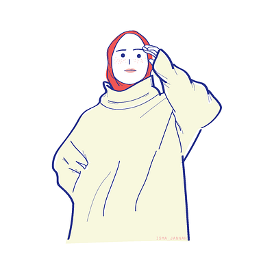 Girl in hijab illustration vector