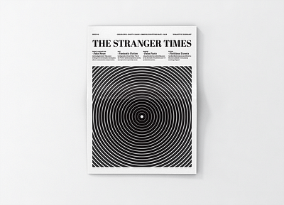 The Stranger Times branding editorial design illustration magazine cover newspaper typography