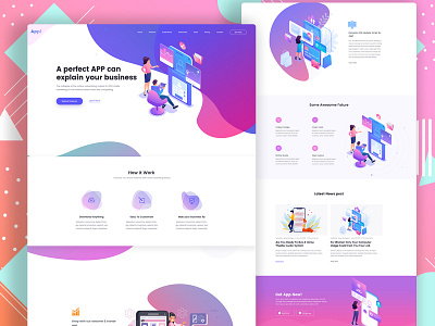 App landing page homepage landing page landingpage psd template ui uiuxdesign web web ui web ui ux