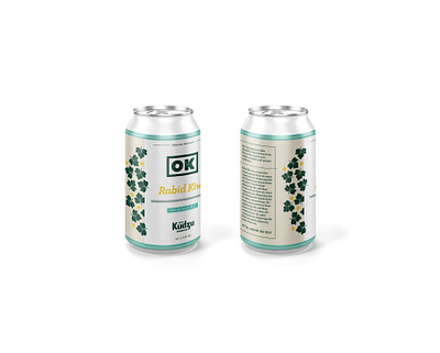 Beer Can ale beer beer can beer design branding design green illustration kudzu leaf logo ok okay pale ale pattern texture