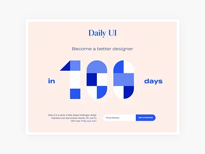 Daily UI Landing Page blue clean daily ui dailyui design flat hero landing page minimal mobile pink simple ui web web design
