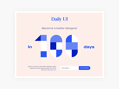 Daily UI Landing Page blue clean daily ui dailyui design flat hero landing page minimal mobile pink simple ui web web design