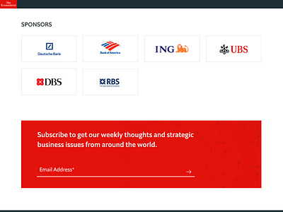 Blog Design: The Economist Events (9) blogs cleanui economist events logos newsletter sponsers subscription ui uidesign ux uxdesign