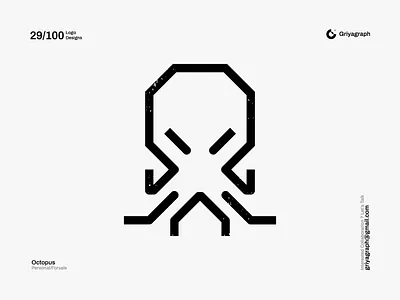 Octopus Logo color creative design flat graphic icon idea line logo minimal modern ocean octopus rounded sea seafood simple symbol vector