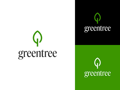 Greentree Logo brand identity branding creative design flat green icon landscaping lettering logo minimal typography ui web