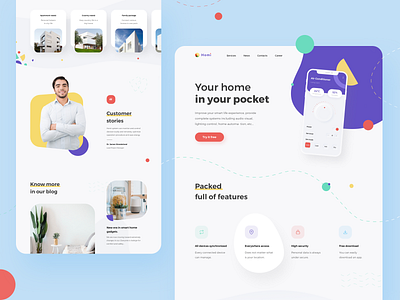 Homi - Home in your pocket landing web page design icon set landing landing design landing page mobile phone ui ui ux ui design uidesign uiux ux web web design webpage