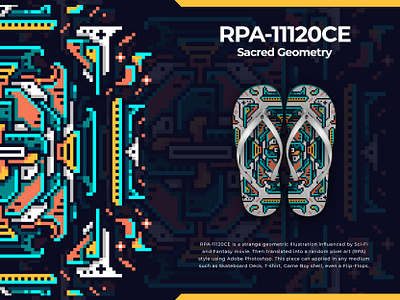 Random Pixel Art - 11120 CE 8bit abstract art digital art flip flops futuristic graphic design illustration mandala art pixel art retro scifiart shakaw