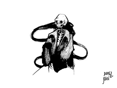 Inktober coat bw coat doodle illustration inking inktober inktober2019 joandumez pen skeleton