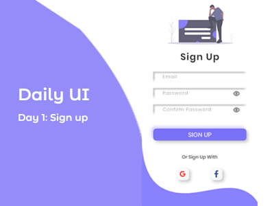 Daily Challenge....Day 1: sign up screen dailyui adobexd uidesign