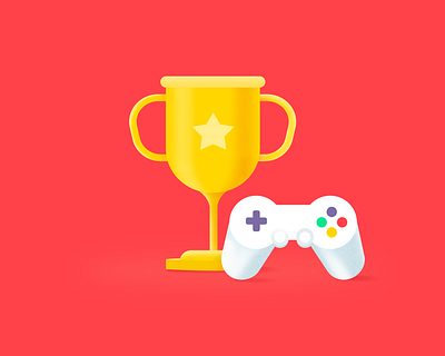 Best Games Trophy award design game graphics illustration trophy vector