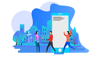 GET The City design flat illustration illustrator ui vector web