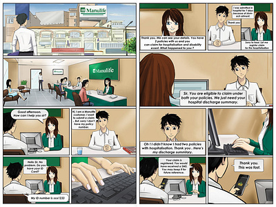 Comic Illustrations for Manulife cartoon comic comic art comic illustration funny happy illustration illustrations